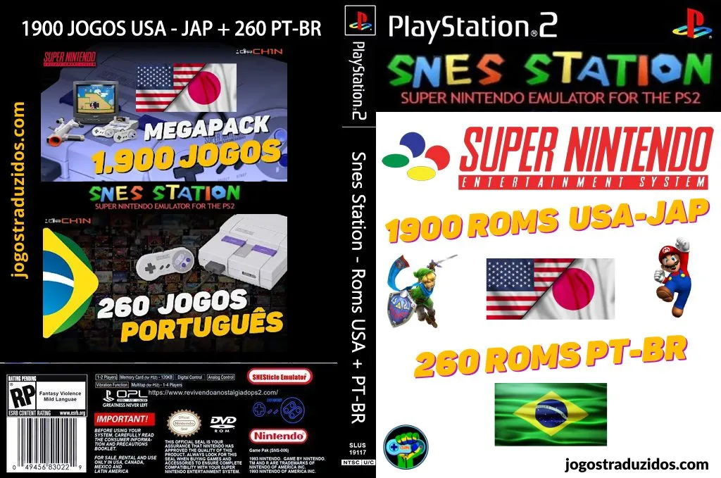 capa-snes-station-1 Snes Station - 1900 Roms USA-JAP + 260 PT-BR - Playstation 2